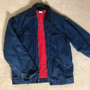 Quilted denim trucker jacket - unique vintage jacket